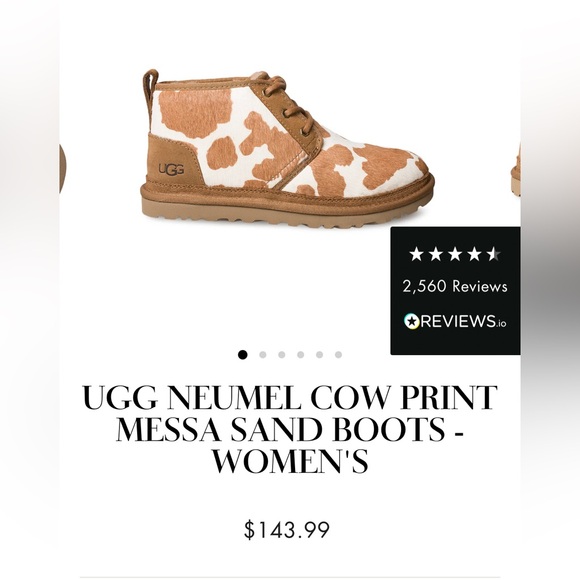 Ugg Neumel cow print boot sz 10 messa sand - Picture 7 of 7